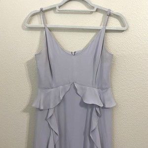 WAYF Womens Dress Size Small Spaghetti Strap Maxi Frills Solid Lined FLAWED